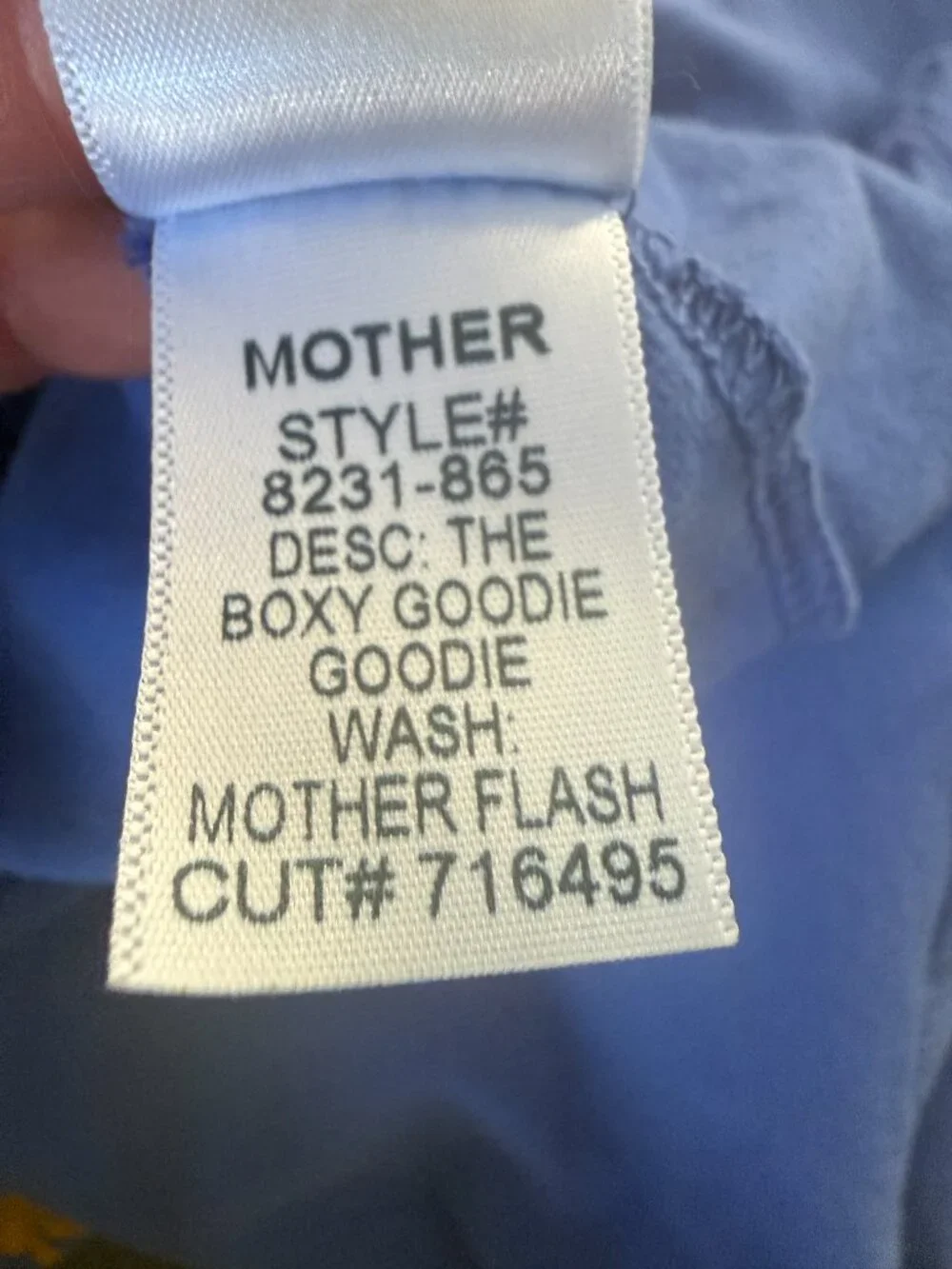 MOTHER The Boxy Goodie Goodie Tee- Mother Flash- S- Blue/Yellow- Short Sleeve - Picture 6 of 6